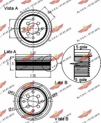 Autokit 03.90075 - Шкив коленчатого вала autospares.lv