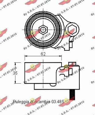 Autokit 03.483 - Натяжной ролик, зубчатый ремень ГРМ autospares.lv