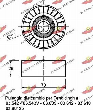 Autokit 03.544 - Ролик, поликлиновый ремень autospares.lv