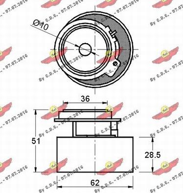 Autokit 03.514 - Натяжной ролик, зубчатый ремень ГРМ autospares.lv