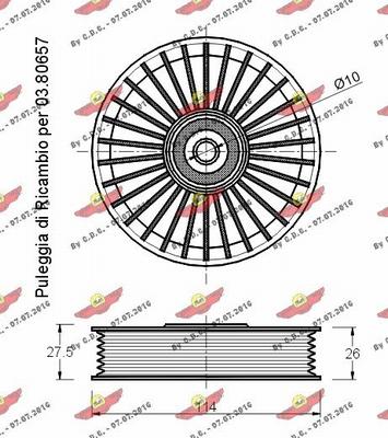 Autokit 03.659 - Ролик, поликлиновый ремень autospares.lv