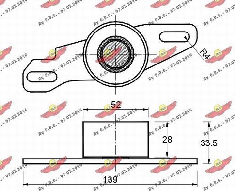 Autokit 03.669 - Натяжной ролик, зубчатый ремень ГРМ autospares.lv