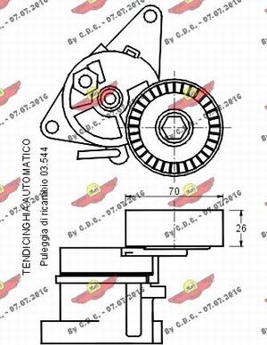 Autokit 03.612 - Натяжитель, поликлиновый ремень autospares.lv