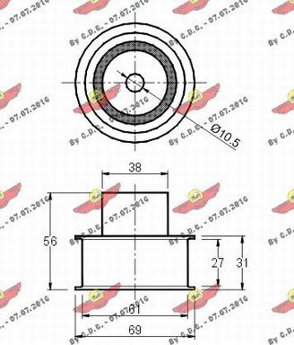 Autokit 03.029 - Направляющий ролик, зубчатый ремень ГРМ autospares.lv