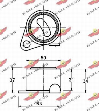 Autokit 03.100 - Натяжной ролик, зубчатый ремень ГРМ autospares.lv