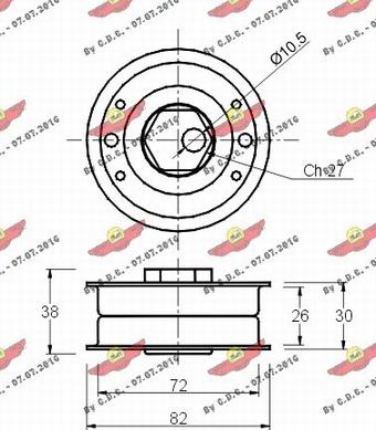 Autokit 03.187 - Натяжной ролик, зубчатый ремень ГРМ autospares.lv