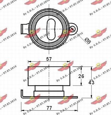 Autokit 03.130 - Натяжной ролик, зубчатый ремень ГРМ autospares.lv