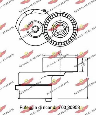 Autokit 03.80957 - Натяжитель, поликлиновый ремень autospares.lv