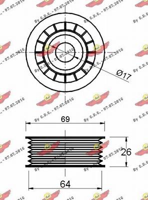 Autokit 03.80452 - Ролик, поликлиновый ремень autospares.lv