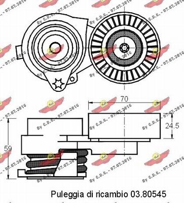 Autokit 03.80544 - Натяжитель, поликлиновый ремень autospares.lv