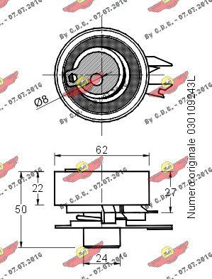 Autokit 03.80665 - Натяжной ролик, зубчатый ремень ГРМ autospares.lv