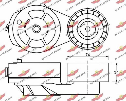 Autokit 03.80625 - Натяжитель, поликлиновый ремень autospares.lv