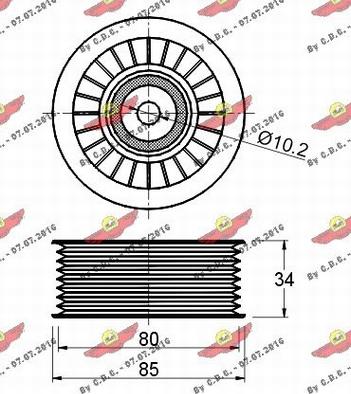 Autokit 03.80145 - Ролик, поликлиновый ремень autospares.lv