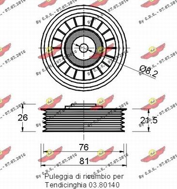 Autokit 03.80142 - Ролик, поликлиновый ремень autospares.lv