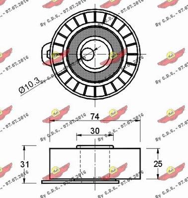 Autokit 03.80122 - Натяжной ролик, зубчатый ремень ГРМ autospares.lv