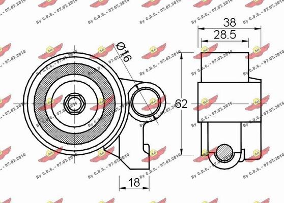 Autokit 03.80863 - Натяжной ролик, зубчатый ремень ГРМ autospares.lv