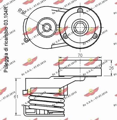 Autokit 03.80816 - Натяжитель, поликлиновый ремень autospares.lv