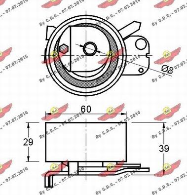 Autokit 03.80398 - Натяжной ролик, зубчатый ремень ГРМ autospares.lv