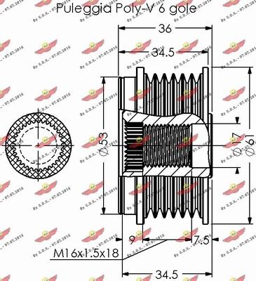 Autokit 03.80356 - Шкив генератора, муфта autospares.lv