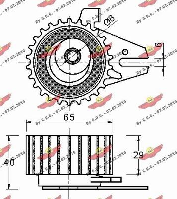 Autokit 03.80384 - Натяжной ролик, зубчатый ремень ГРМ autospares.lv