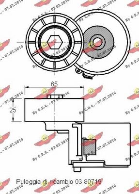 Autokit 03.80718 - Натяжитель, поликлиновый ремень autospares.lv