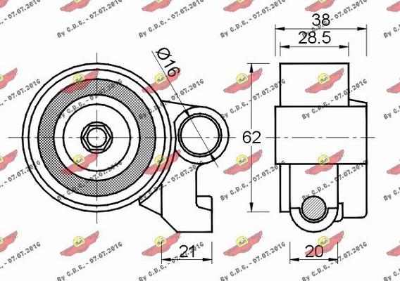 Autokit 03.80732 - Натяжной ролик, зубчатый ремень ГРМ autospares.lv