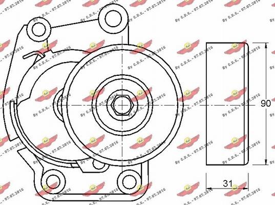 Autokit 03.81551 - Натяжитель, поликлиновый ремень autospares.lv