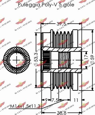 Autokit 03.81659 - Шкив генератора, муфта autospares.lv