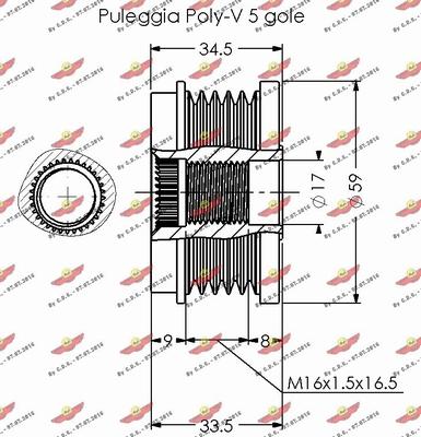 Autokit 03.81638 - Шкив генератора, муфта autospares.lv