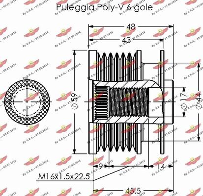 Autokit 03.81671 - Шкив генератора, муфта autospares.lv