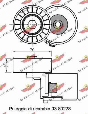 Autokit 03.81099 - Натяжитель, поликлиновый ремень autospares.lv