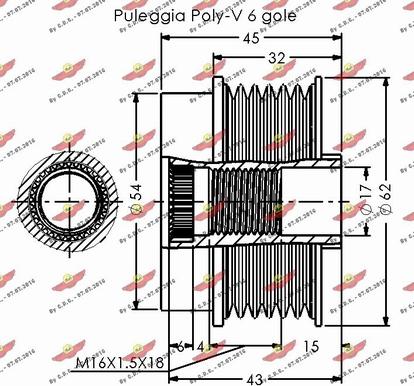 Autokit 03.81852 - Шкив генератора, муфта autospares.lv