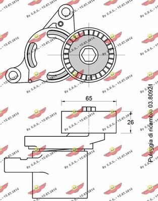 Autokit 03.82062 - Натяжитель, поликлиновый ремень autospares.lv