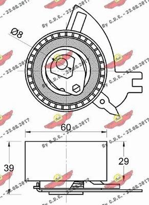 Autokit 03.82088 - Натяжной ролик, зубчатый ремень ГРМ autospares.lv