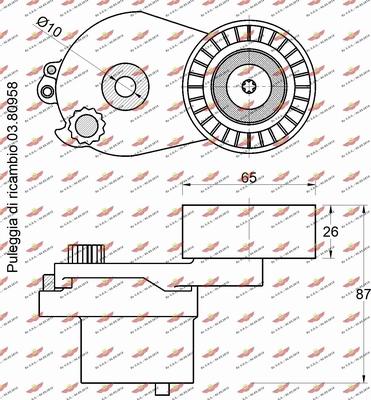 Autokit 03.82115 - Ролик, поликлиновый ремень autospares.lv