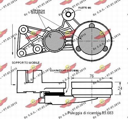 Autokit 03.369 - Натяжитель, поликлиновый ремень autospares.lv