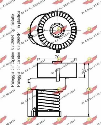 Autokit 03.366 - Натяжитель, поликлиновый ремень autospares.lv