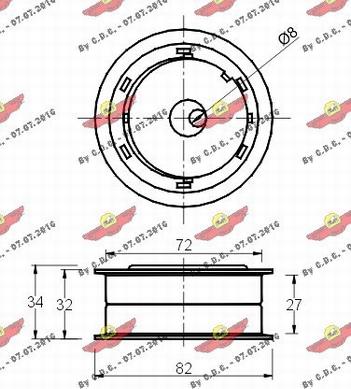 Autokit 03.360 - Натяжной ролик, зубчатый ремень ГРМ autospares.lv