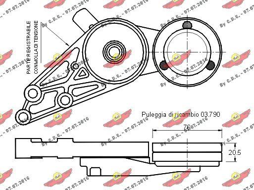 Autokit 03.368 - Натяжитель, поликлиновый ремень autospares.lv