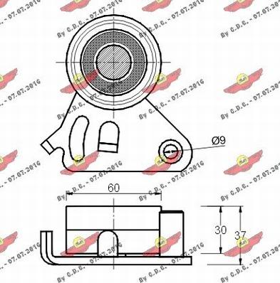 Autokit 03.312 - Натяжной ролик, зубчатый ремень ГРМ autospares.lv