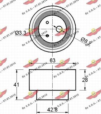 Autokit 03.209 - Натяжной ролик, зубчатый ремень ГРМ autospares.lv