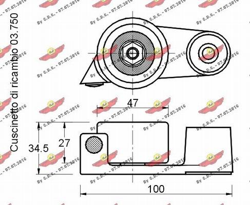 Autokit 03.206 - Натяжной ролик, зубчатый ремень ГРМ autospares.lv