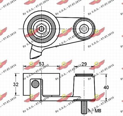 Autokit 03.203 - Натяжной ролик, зубчатый ремень ГРМ autospares.lv