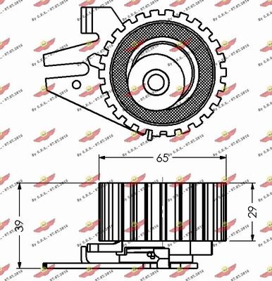 Autokit 03.210 - Натяжной ролик, зубчатый ремень ГРМ autospares.lv