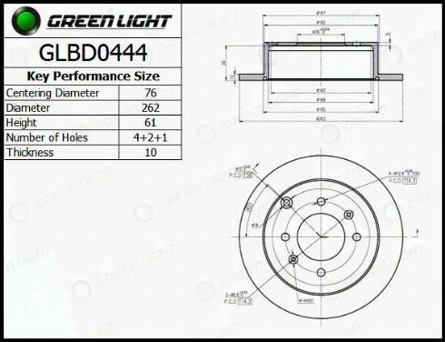 AutomotiveAdriado GLBD0444 - Тормозной диск autospares.lv