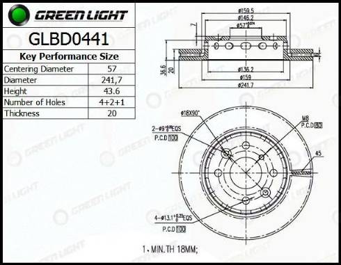 AutomotiveAdriado GLBD0441 - Тормозной диск autospares.lv