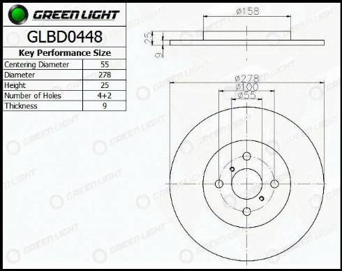 AutomotiveAdriado GLBD0448 - Тормозной диск autospares.lv