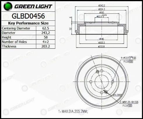 AutomotiveAdriado GLBD0456 - Тормозной диск autospares.lv