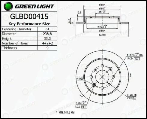 AutomotiveAdriado GLBD0415 - Тормозной диск autospares.lv