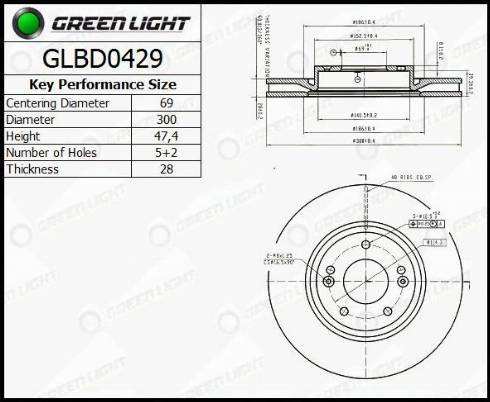 AutomotiveAdriado GLBD0429 - Тормозной диск autospares.lv